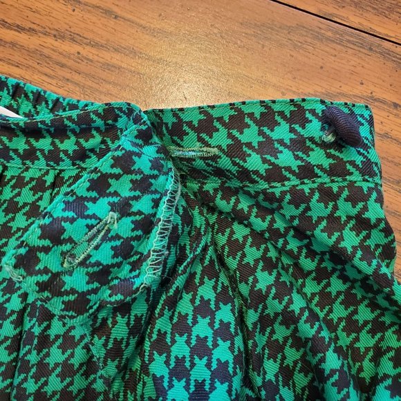 Vintage Green & Black Houndstooth Co-Ord Jacket & Skirt Set Women Medium Petite - Picture 11 of 16